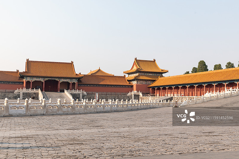 故宫黄昏空旷无人图片素材