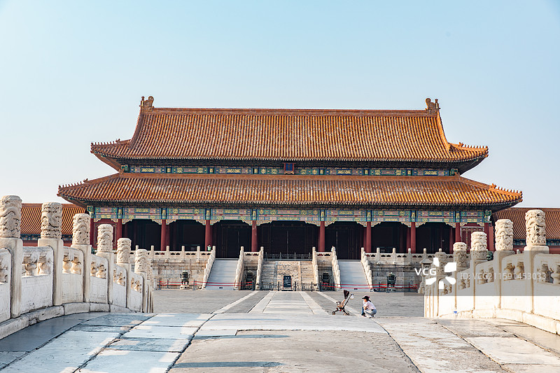 故宫黄昏空旷无人图片素材