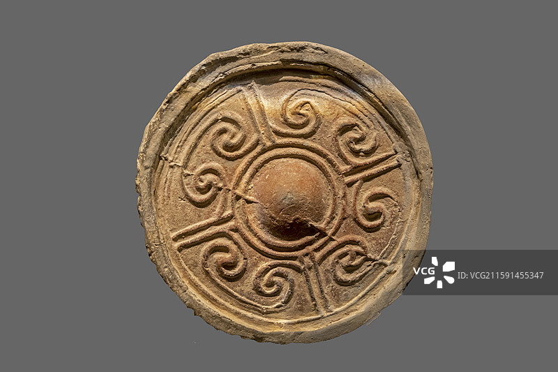 山西省太原市博物馆：云纹瓦当（汉，太原市迎泽区店坡村东山古墓出土）图片素材