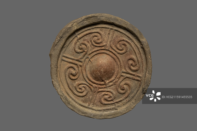 山西省太原市博物馆：云纹瓦当（汉，太原市迎泽区店坡村东山古墓出土）图片素材