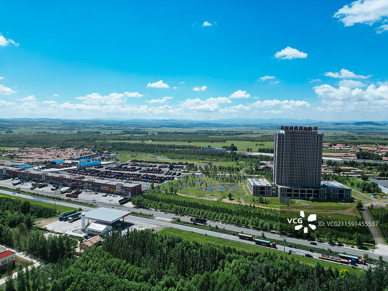 兴和县 黄花梁 迎宾公园 航拍 地标图片素材