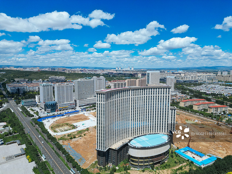 乌兰察布 集宁区 体育馆 白泉山 航拍图片素材