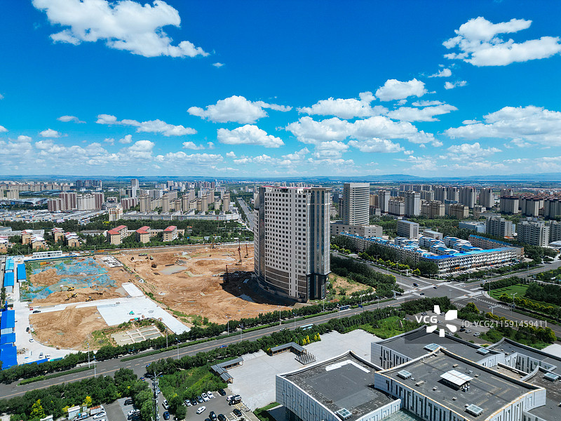 乌兰察布 集宁区 体育馆 白泉山 航拍图片素材