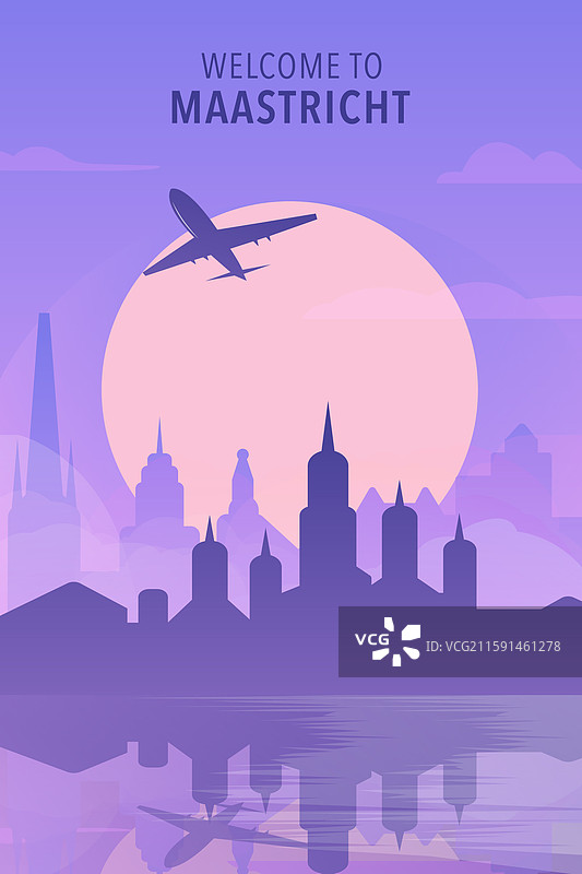 欢迎来到荷兰马斯特里赫特渐变城市图片素材