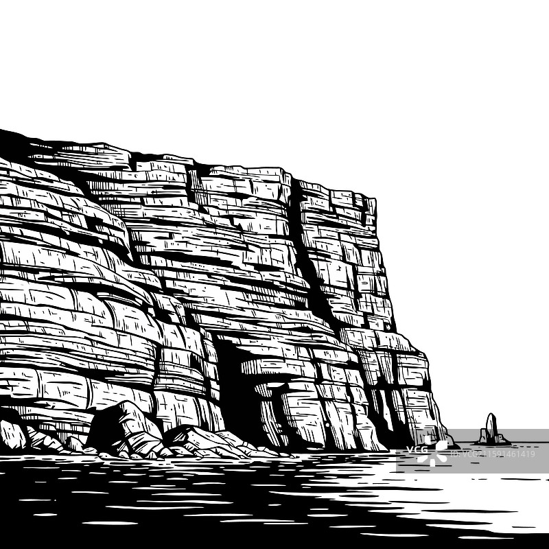 戏剧性的悬崖海岸风景图片素材