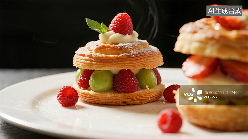 【AI数字艺术】法式甜点盛宴：味蕾的艺术图片素材