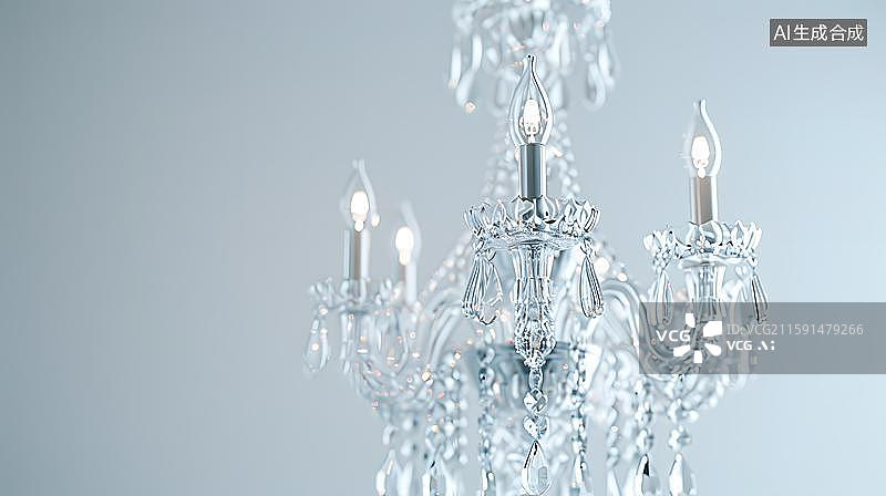 【AI数字艺术】璀璨水晶吊灯的光影艺术 奢华水晶灯饰点亮空间  奢华水晶吊灯图片素材