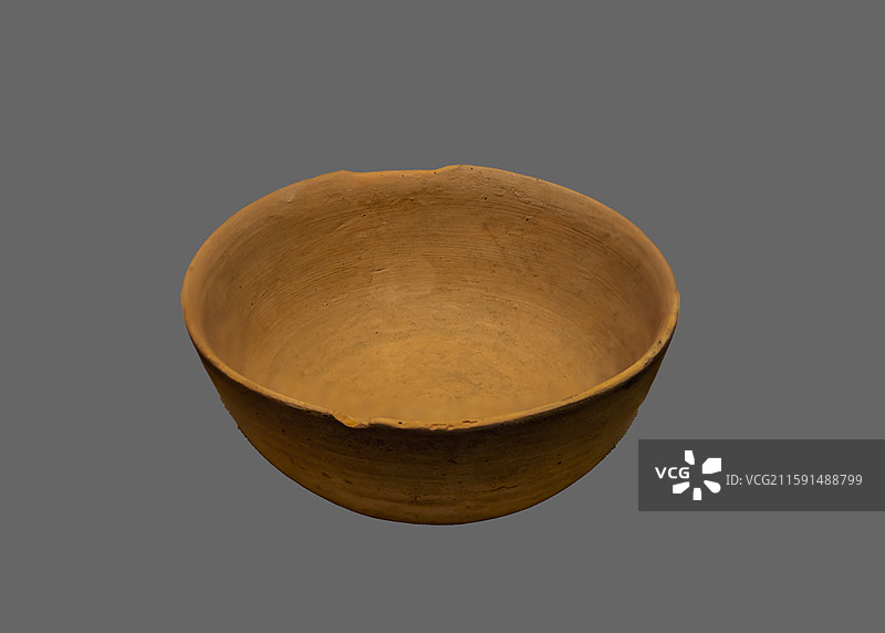 山西省太原市博物馆：弦纹红陶碗【北齐（550—577年），太原市迎泽区王家峰村狄湛墓出土】图片素材