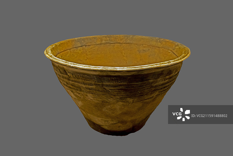 山西省太原市博物馆：陶盆（汉，太原市迎泽区店坡村东山古墓出土）图片素材