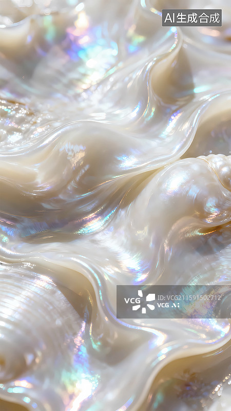 【AI数字艺术】贝壳贝母珠光纹理质感背景图片素材