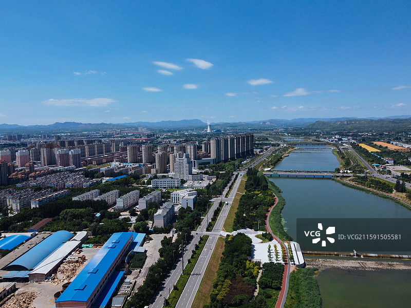 朝阳市 双塔区 龙腾大街 大凌河 航拍 朝阳大街图片素材