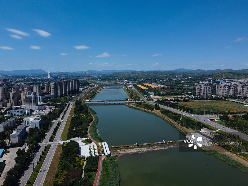 朝阳市 双塔区 龙腾大街 大凌河 航拍 朝阳大街图片素材
