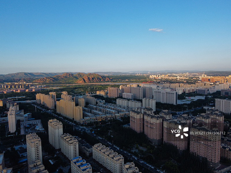 赤峰市 红山区 松洲公园 松山区 赤峰商厦 航拍 地标图片素材