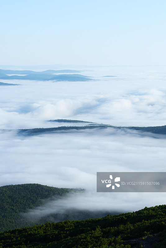 黑龙江省大兴安岭呼玛县大白山云海图片素材