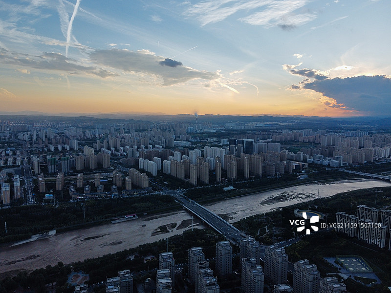 赤峰市 红山区 松洲公园 松山区 赤峰商厦 航拍 地标图片素材