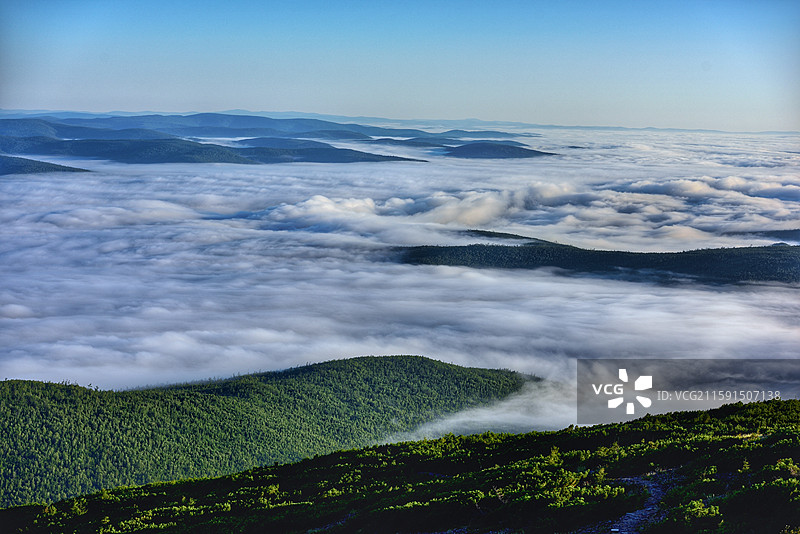 黑龙江省大兴安岭呼玛县大白山云海图片素材