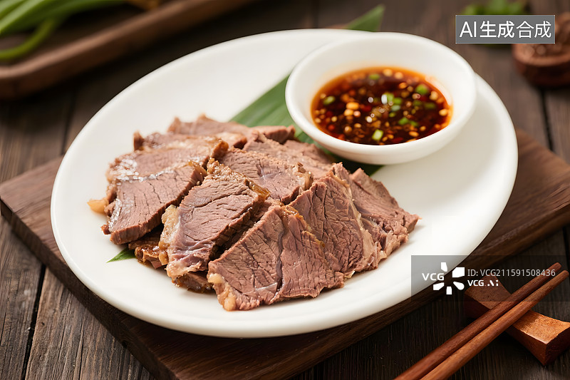 【AI数字艺术】传统风味卤牛肉切片图片素材