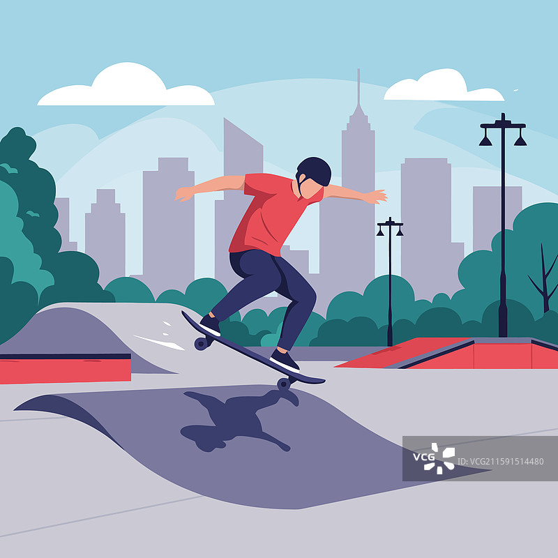 城市滑板公园里滑板的人图片素材