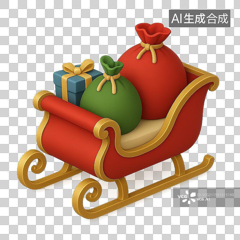 【AI数字艺术】圣诞老人车图片素材