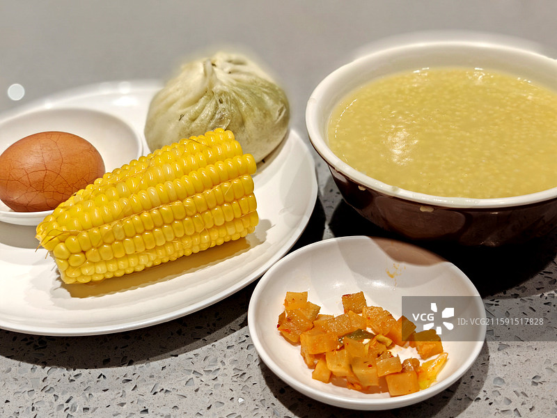 中式健康的早餐套餐图片素材