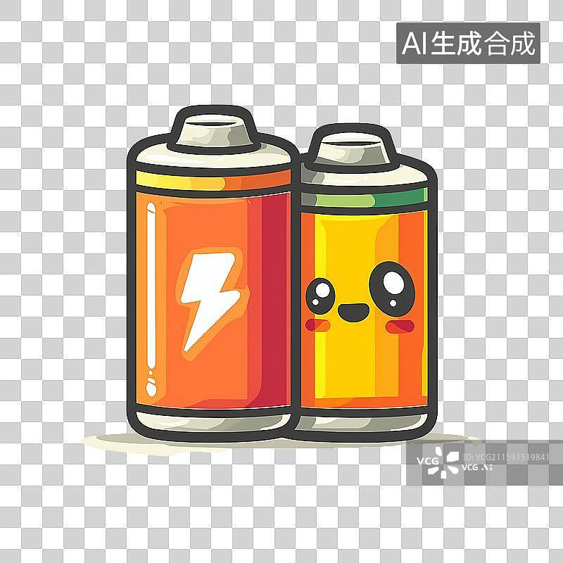 【AI数字艺术】黄色主题电池透明免扣元素图片素材