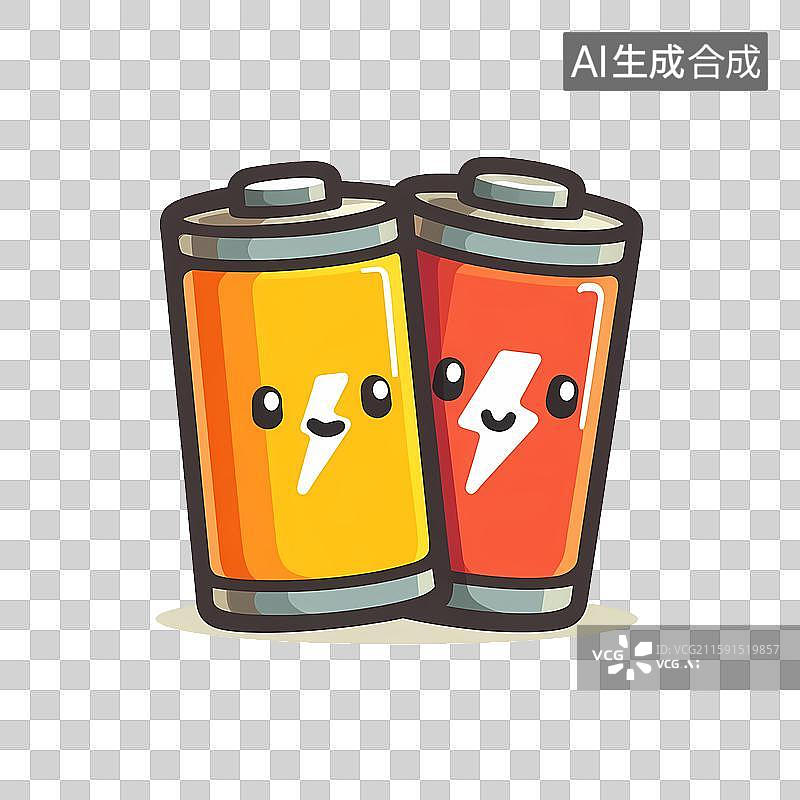 【AI数字艺术】黄色主题电池透明免扣元素图片素材