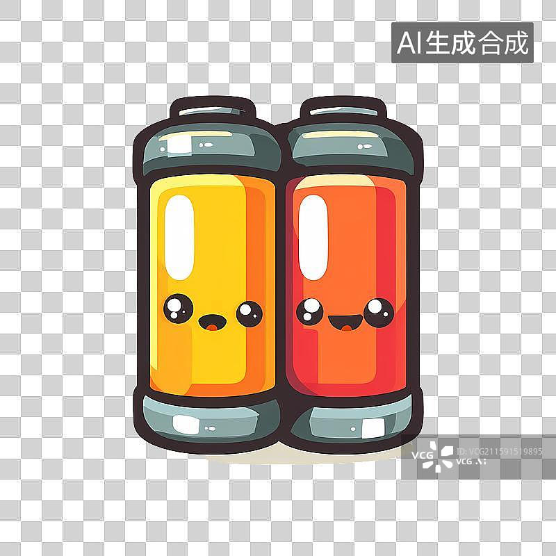 【AI数字艺术】黄色主题电池透明免扣元素图片素材