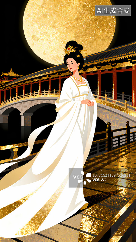 【AI数字艺术】唐朝杨贵妃黑金背景图片素材