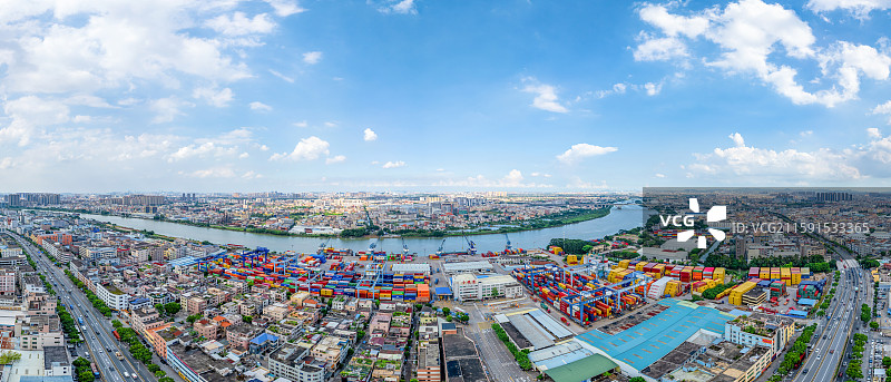 中山小榄港，中山市北部水上货运枢纽，中山市北部小榄镇图片素材