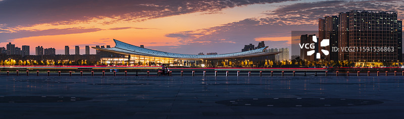 西安浐灞灞河长安书院全景图图片素材