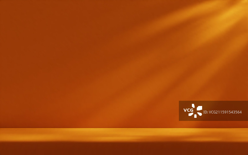 阳光照射下的橙色工作室墙壁图片素材