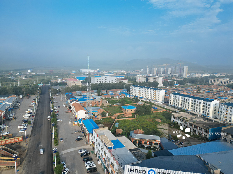 太仆寺旗 宝昌镇 宏胜村 地标 航拍图片素材