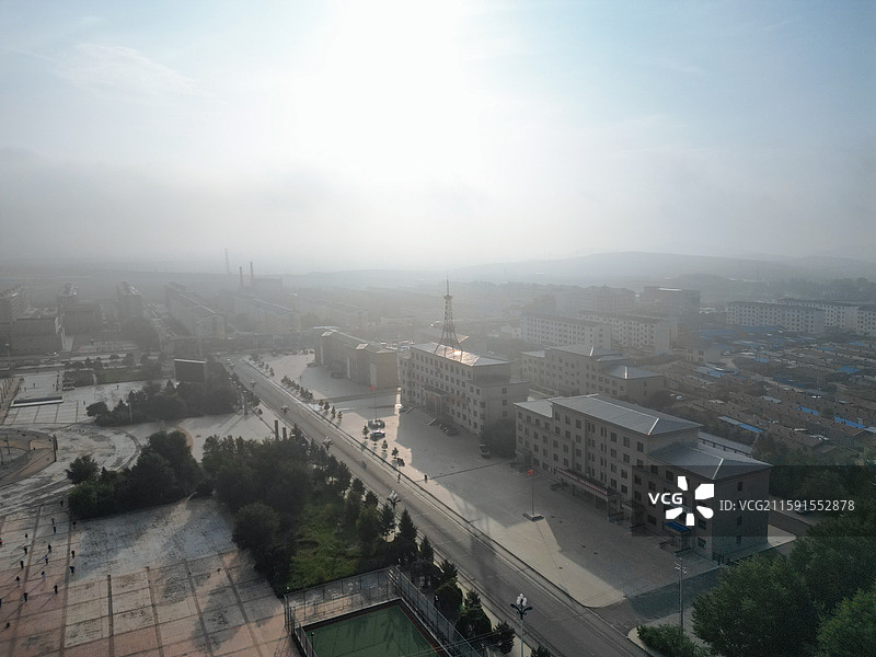 太仆寺旗 宝昌镇 宏胜村 地标 航拍图片素材