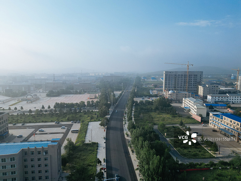 太仆寺旗 宝昌镇 宏胜村 地标 航拍图片素材