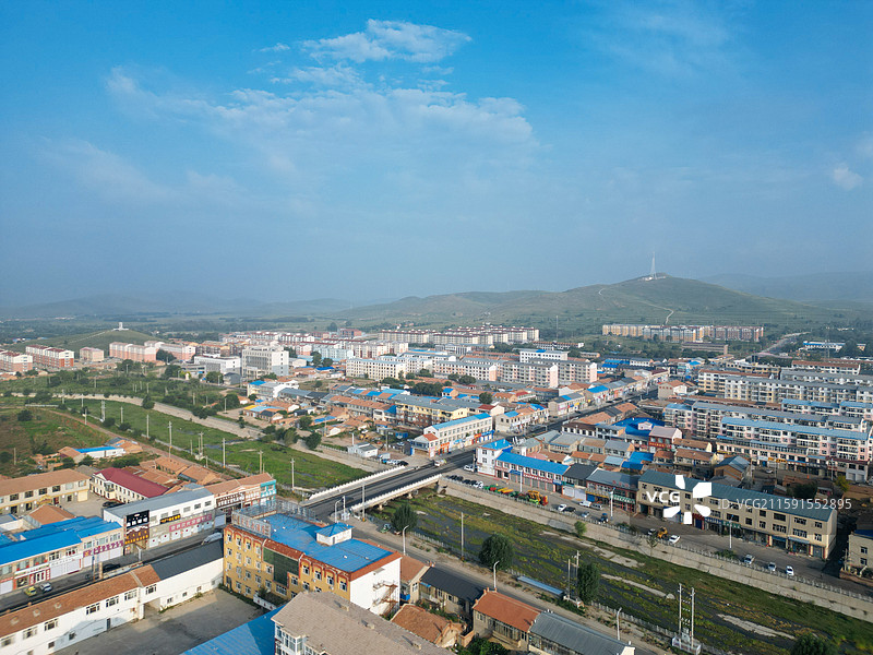 太仆寺旗 宝昌镇 宏胜村 地标 航拍图片素材