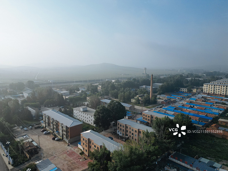 太仆寺旗 宝昌镇 宏胜村 地标 航拍图片素材