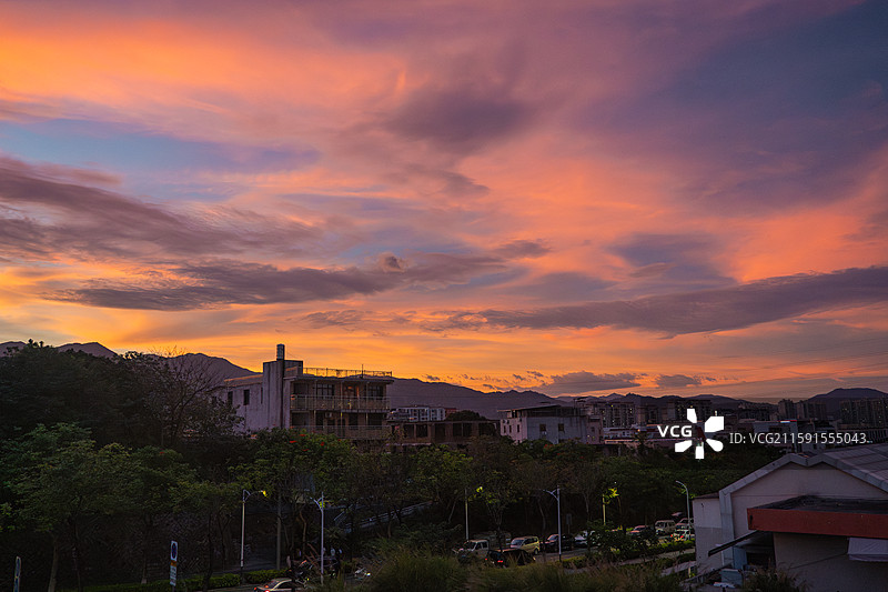 厦门晚霞图片素材