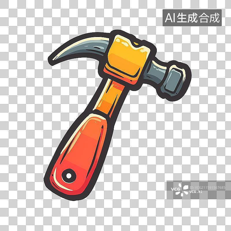 【AI数字艺术】黄色主题羊角锤透明免扣元素图片素材