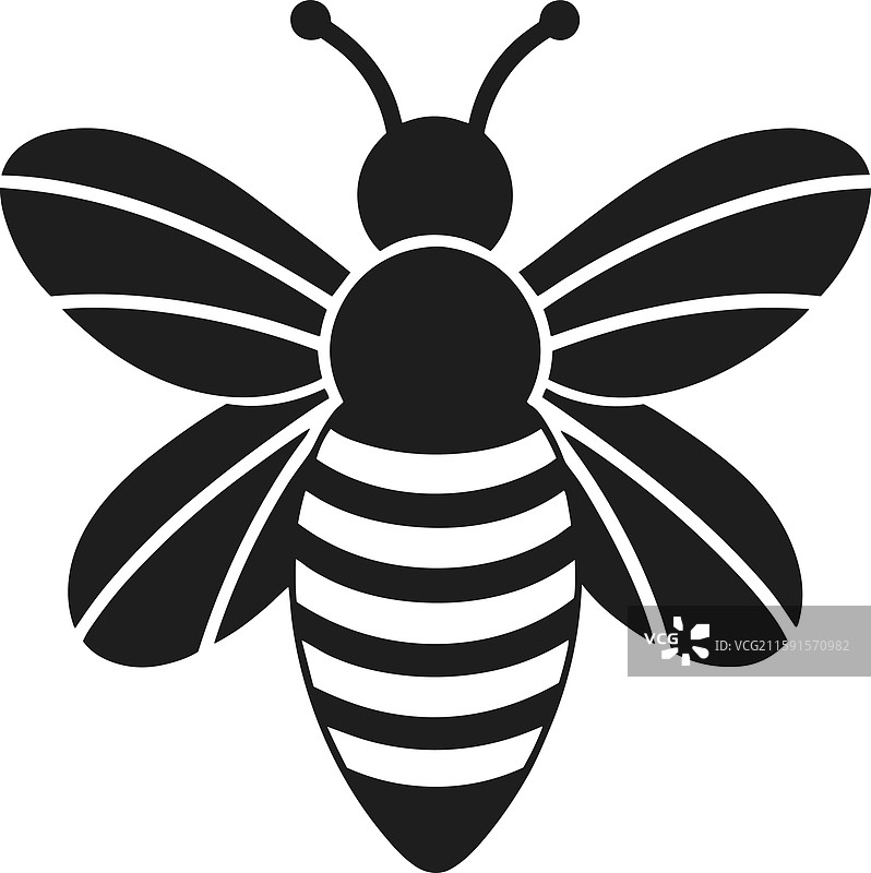 极简风格的蜜蜂剪影，完美适合春季和图片素材