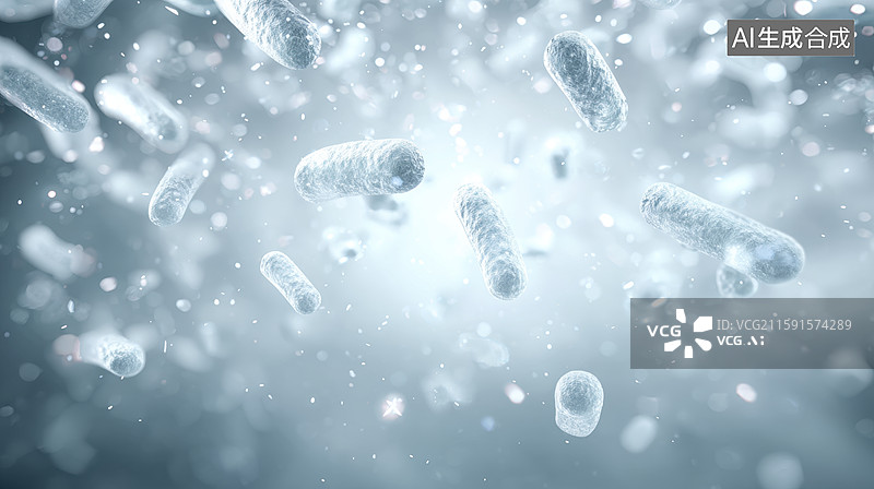 【AI数字艺术】微生物在液体中的悬浮状态图片素材