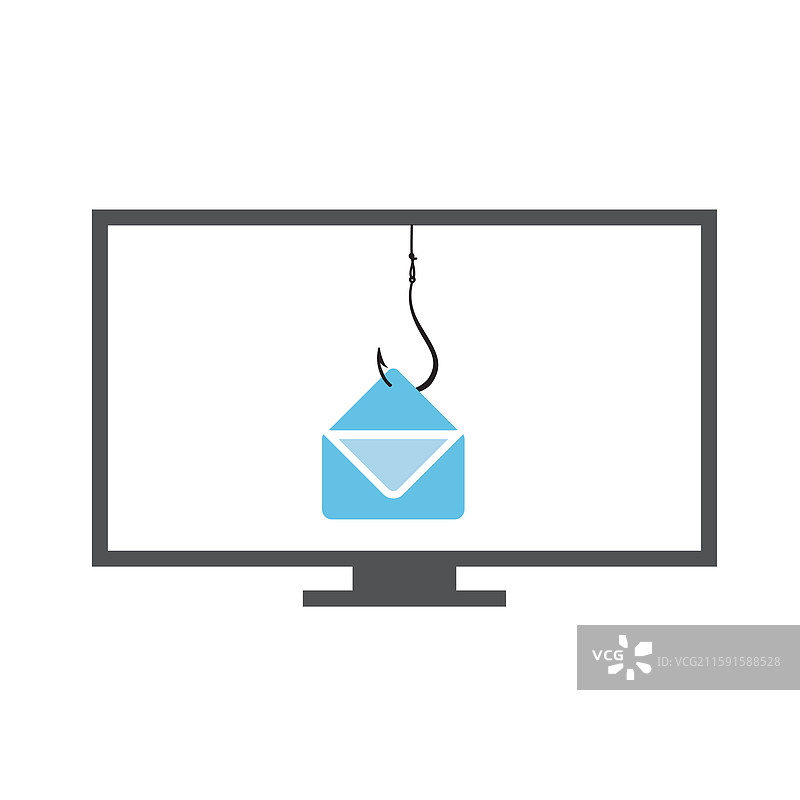 电脑屏幕上挂着一封打开的信件图片素材
