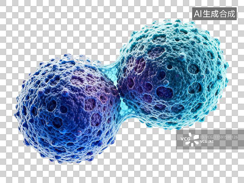 【AI数字艺术】3D渲染微观世界细胞分裂画面图片素材