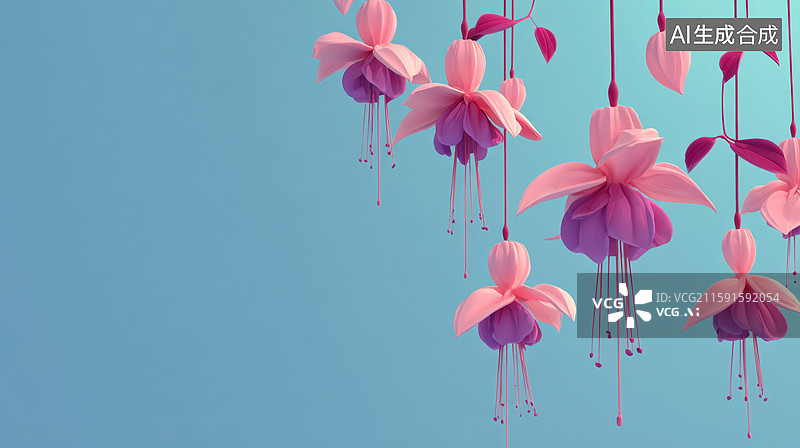 【AI数字艺术】粉紫色风铃花图片素材