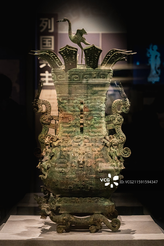 莲鹤方壶（春秋）河南博物院藏 1923年河南新郑李家楼郑公大墓出土图片素材