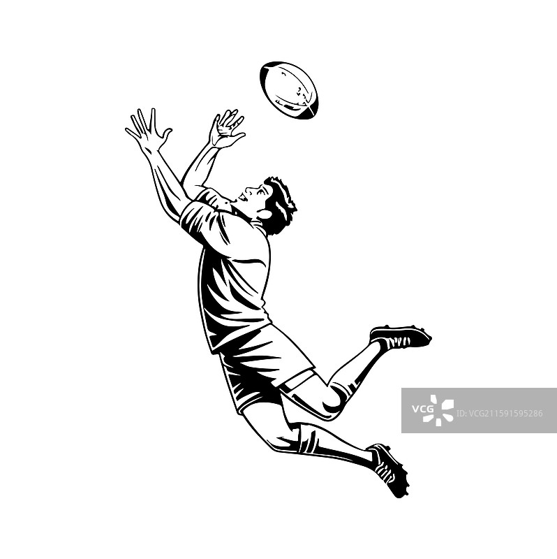 橄榄球运动员在比赛中持球的剪影图片素材