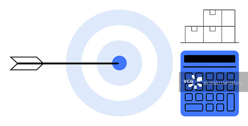 箭矢射中目标堆叠的箱子图片素材