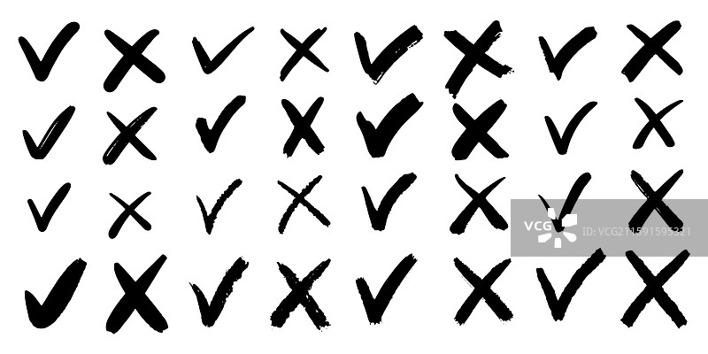 手绘的勾选标记清单图片素材