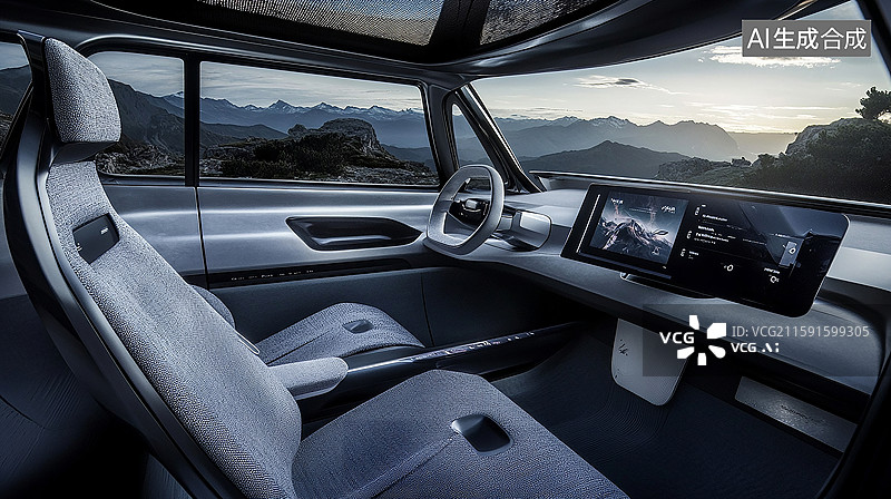 【AI数字艺术】新能源汽车内饰座舱图片素材