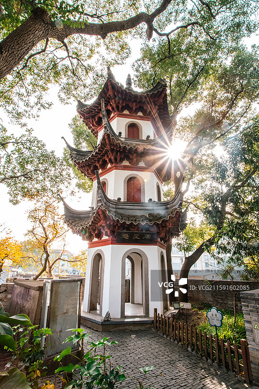 上海川沙古镇古城墙公园建筑景观图片素材