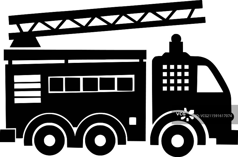 消防车剪影 jpg图片素材